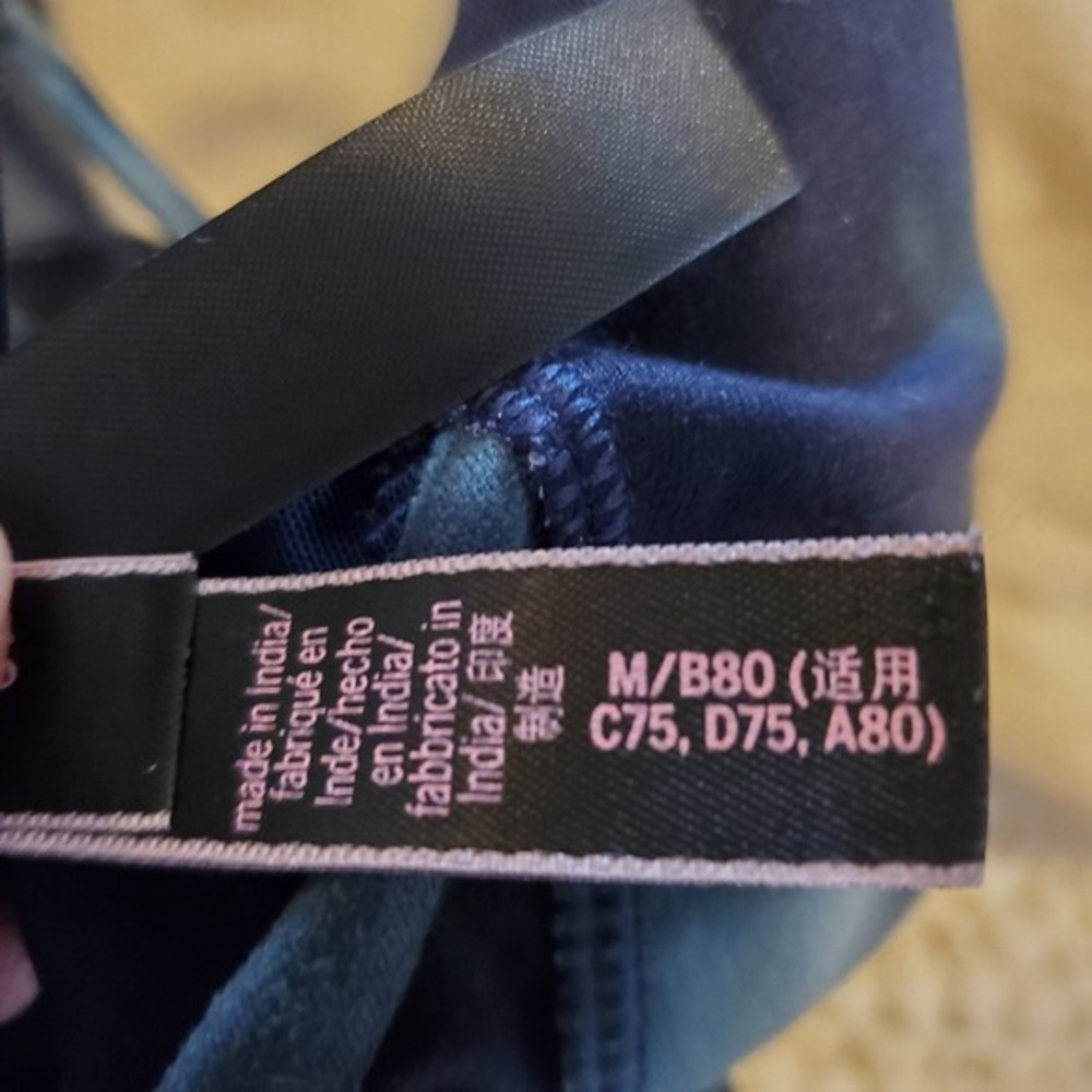 Victoria's Secret Flow on‎ Point Sports Bra Medium Blue Green Strappy Lace Up - Picture 7 of 9